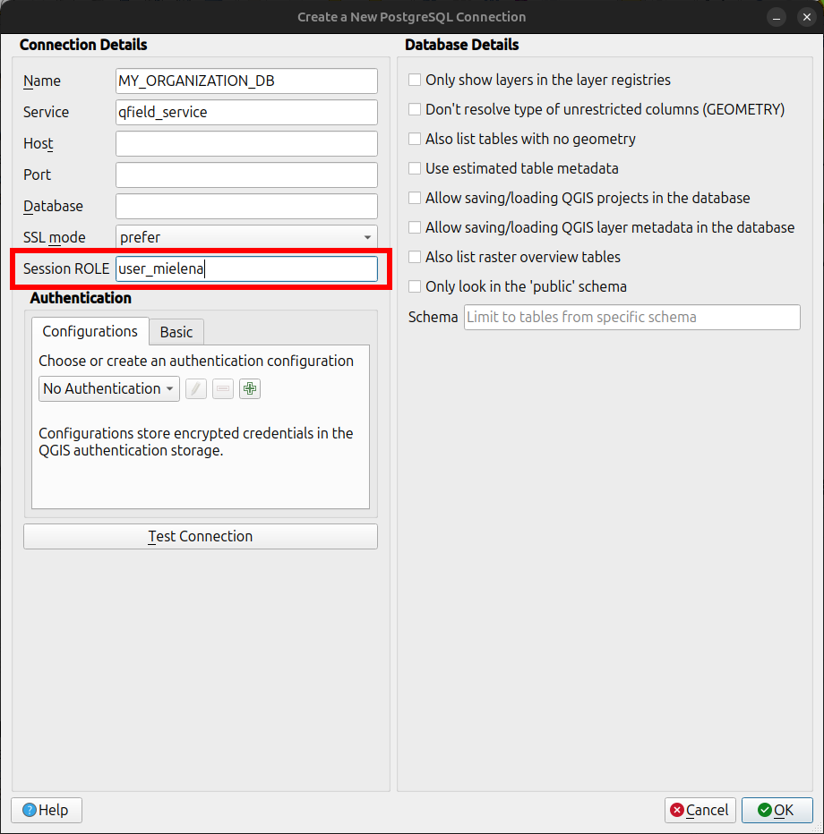 Setting session ROLE in QGIS Setting session ROLE in QGIS