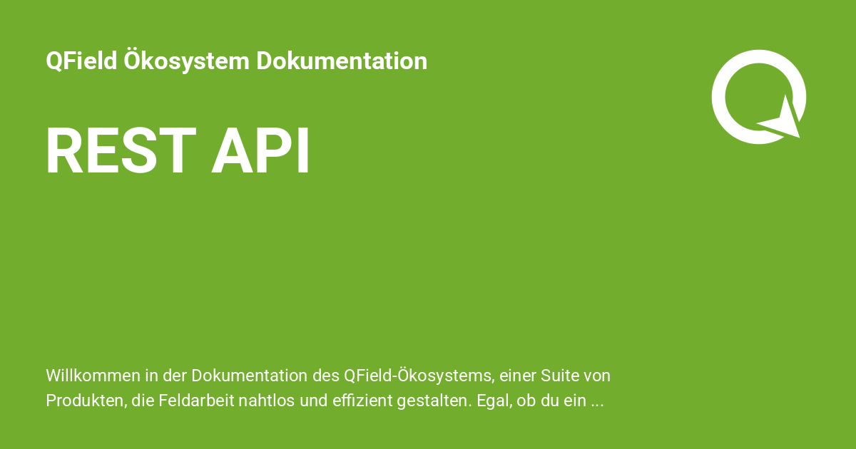 REST API - QField Ökosystem Dokumentation