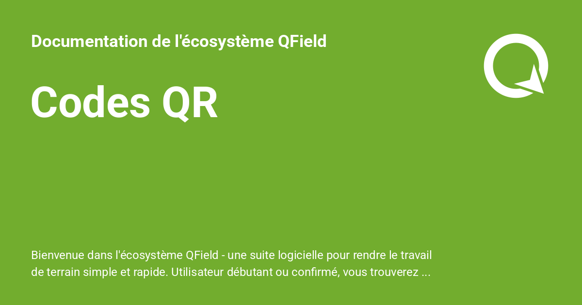 Codes QR - Documentation de l'écosystème QField