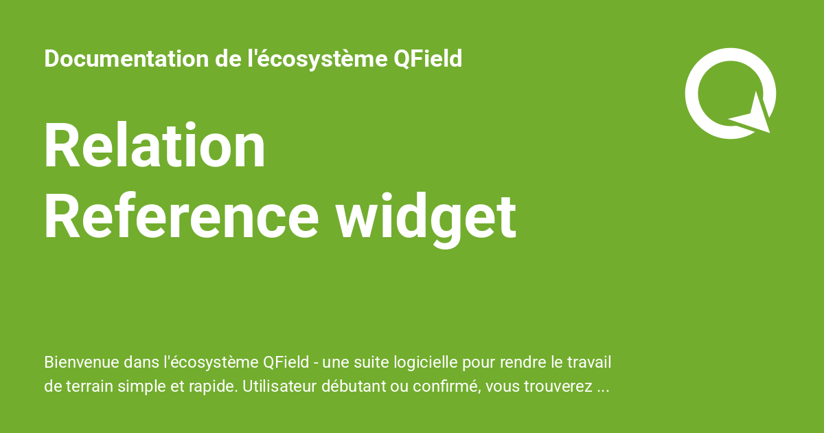 Relation Reference widget - Documentation de l'écosystème QField