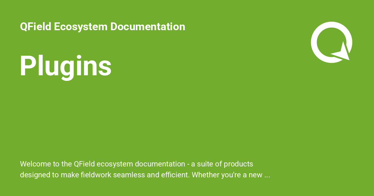 Plugins qfield ecosystem documentation